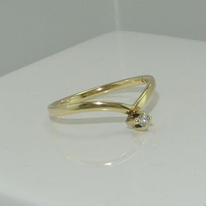 Damen-Ring mit Brillant / 585er - 14 Karat Gold / Gr. 51 16,2 mm Ø