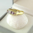 Laden Sie das Bild in den Galerie-Viewer, Vintage Damen-Ring mit Diamanten &amp; Amethysten / 585er - 14 K Gelbgold*
