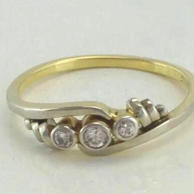 Vintage Damenring mit Diamanten 0,20 ct, / 585er - 14 Karat - 54 17,2 mm Ø *