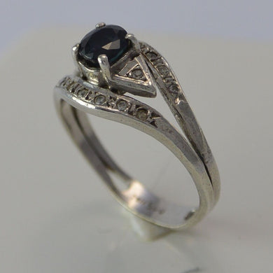 Damen Ring Onyx mit Zirkonia / 925 Silber