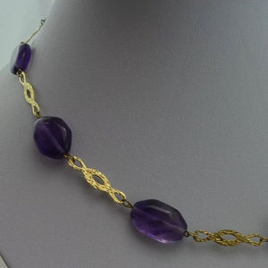 Vintage Kette - mit Amethysten 333er 8 Karat Gold - 57 cm