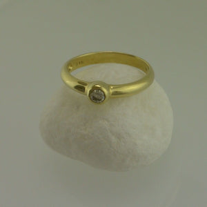 Ring mit 0.10 ct. Diamant / 333er 8 Karat Gelbgold 54 17,2 mm Ø *