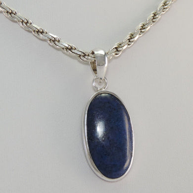 Vintage Kette & Anhänger mit lapislazuli 925er Silber / ca. 45 cm