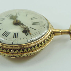 Spindel Taschenuhr antik Paris ca. 1700 Repetition 750er 18 Karat Gold