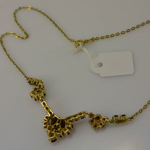 Vintage Collier mit Granat / 333er 8 Karat Gelgold 40cm