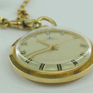 Vintage DUGENA Taschenuhr vergoldet mit Kette Handaufzug