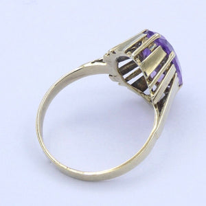 Vintage Damenring mit Amethyst / 333er 8 Karat Gelbgold - 56 17,8 mm Ø