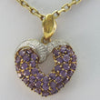 Laden Sie das Bild in den Galerie-Viewer, Gold Kette mit Anhänger Amethyst &amp; Diamanten 0.06 ct Gelbgold 333er 8 Karat
