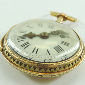 Spindel Taschenuhr antik Paris ca. 1700 Repetition 750er 18 Karat Gold