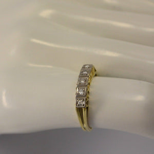 Vintage Damenring mit 0.20 ct. Diamanten / 585er 14 Karat Gold 55 17,5 mm Ø *