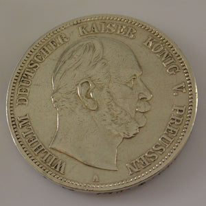 5 Mark Silber Silbermünze / Wilhelm Deutscher Kaiser König V. Preussen / 1876 A