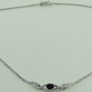 Vintage Collier 835er Silber mit Zirkonia & Onyx