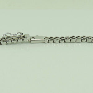 Vintage 835er Silber Damen Collier mit Saphir Rhodiniert