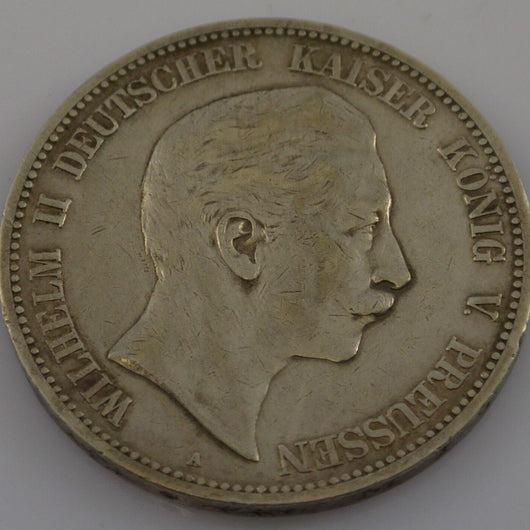 Münze Dt. REICH 1910 A DREI MARK WILHELM II