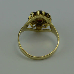 Vintage Damenring mit Granat / 333er - 8 Karat Gold / Gr. 55 17,5 mm Ø *