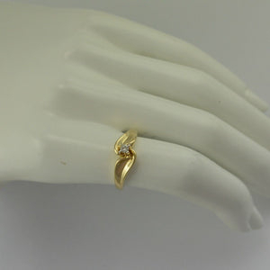 Vintage Damenring mit Brillant / 375er 9 Karat Gelbgold - 54 17,2 mm Ø *