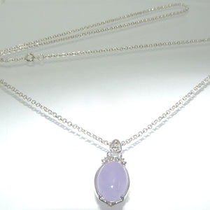 Vintage Damen Kette 835er Silber mit Amethyst Anhänger