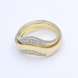 Damenring 750er -18 Karat Gelbgold mit Diamanten ca. 0.20 ct. / 53 16,8 mm Ø