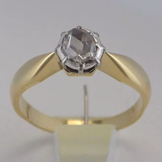 Vintage Ring Gelbgold 585er 14 K- 0.70 ct.Diamant Altschliff / 56 17,8 mm Ø *