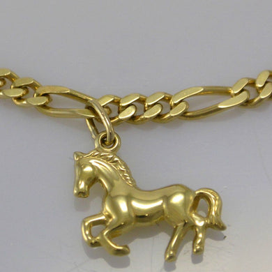 Armkette / 925 Silber / vergoldet / ca. 19 cm / Pferdeanhänger